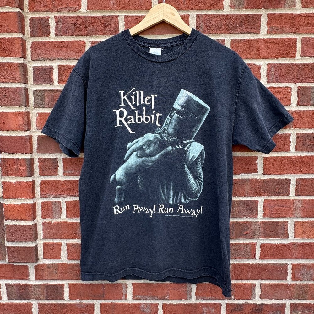 VTG Killer Rabbit Run Away Monty Python Tee Adult Large Black AAA Alstyles Tag